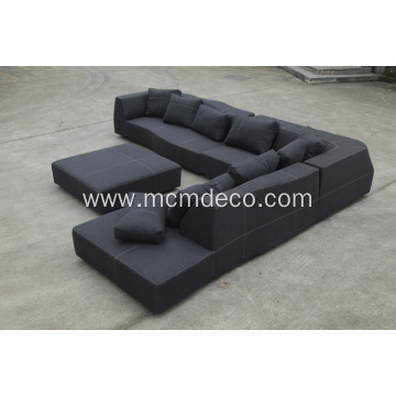 BEB Italian grand bend-sofa in fabric